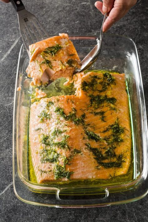 Buttery Salmon, Slow Roasted Salmon, Salmon With Dill, Cooks Country, Cooked Salmon, Cooks Country Recipes, Cooking Fish, Country Recipes, America's Test Kitchen Recipes