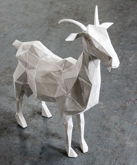 GOAT SCULPTURE ( Capella ) on Behance Goat Sculpture, Goat Art, Polygon Art, Cardboard Sculpture, Geometric Sculpture, Cubism Art, Art Deco Sculpture, Sculpture Metal, Animal Sculpture