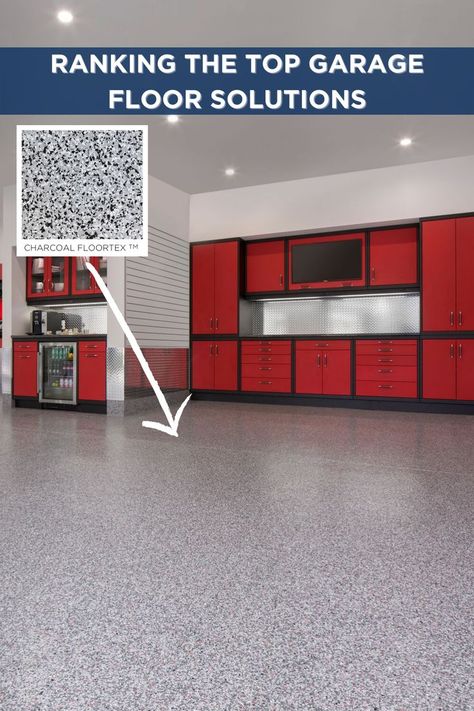 Inexpensive Garage Floor Ideas, Garage Floor Coatings Concrete, Finished Garage Floor, Diy Garage Floor Ideas, Polished Concrete Garage Floor, Garage Flooring Options Epoxy, Garage Floor Ideas Tiles, How To Epoxy Garage Floor, Polyaspartic Garage Floor