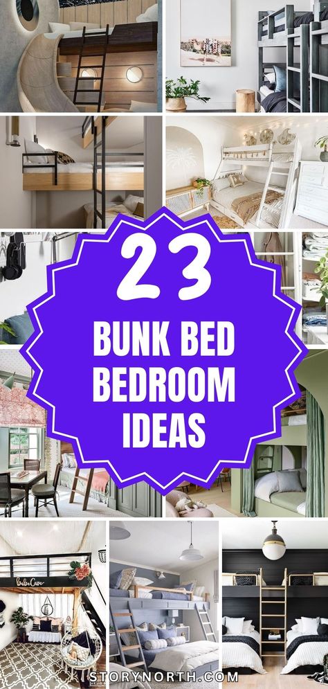 Save this pin for innovative bunk bed setups that maximize space in style! Discover creative solutions to transform any room. #BunkBedIdeas #HomeDecor #SpaceSavingTips Under Loft Bed Ideas Kids Boys, S Shaped Bunk Beds, Bunk Bed Boy, Bunk Loft Ideas, Alternative To Bunk Beds, Upcycle Bunk Bed Ideas, How To Style A Bunk Bed, Bunkbed Room Ideas Teen, Basement Bunk Room Ideas