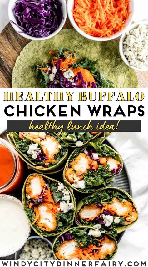 Best Healthy Wraps, Healthy Protein Wraps, Chicken Spinach Wrap, Spinach Wrap Ideas Healthy, Buffalo Chicken Salad Healthy, Healthy Buffalo Chicken Wraps, Healthy Chicken Wraps, Healthy Buffalo Chicken Recipes, Spinach Wrap Ideas