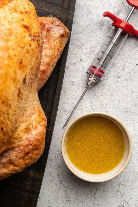 Turkey Butter Injection Recipes, Turkey Injection Recipes Butter, Whole Chicken Injection Recipes, What To Inject Chicken With, Injectable Butter Marinade For Turkey, Honey Butter Turkey Injection, Best Injection For Turkey, Butter Turkey Injection, Butter Injection For Turkey