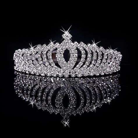 Hair Accessories Tiara, Girls Tiara, Birthday Accessories, Tiara Hairstyles, Diamond Crown, Rhinestone Tiara, Rhinestone Crown, Crystal Headband, Crown Headband