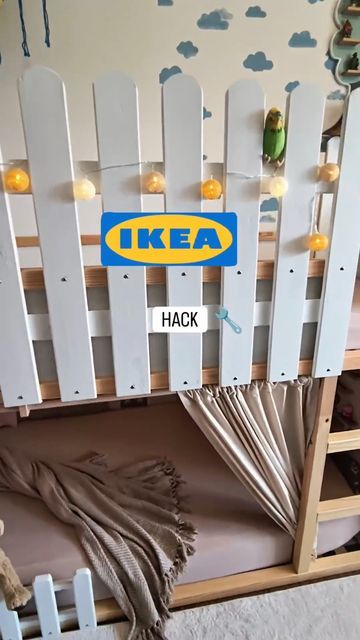 Paint Bunk Beds, Kura Ikea Bed, Arts And Crafts Storage Ideas, Ikea Bed Ideas, Kura Ikea Bed Ideas, Crafts Storage Ideas, Painted Bunk Beds, Trofast Ikea, Kids Arts And Crafts