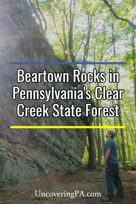 Exploring Beartown Rocks in Pennsylvania's Clear Creek State Forest Ringing Rocks Pennsylvania, Pennsylvania State Parks, Cherry Springs State Park Pennsylvania, Cooks Forest Pennsylvania, Cook Forest State Park Pa, Family Glamping, Lake Wallenpaupack Pennsylvania, Forest Map, Gettysburg Battlefield