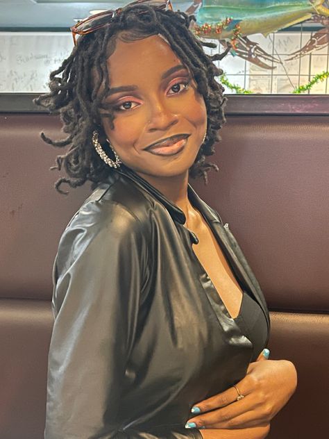 Locs On Short Hair, Big Locs, Curled Locs, Curly Aesthetic, Brown Locs, Author Photos, Hair Stylea, Black Locs, Locs Inspiration