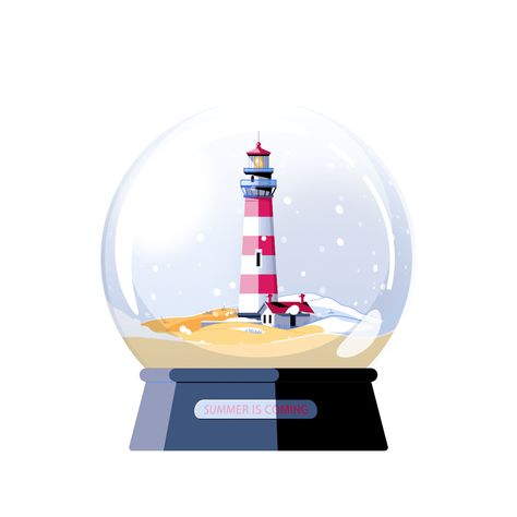 Lighthouse in a snow globe Animation Illustration, Wacom Intuos, Christmas Post, Illustration Character, Christmas Illustration, Illustration Character Design, Snow Globe, Scandinavia, After Effects