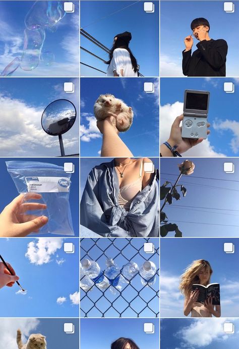 Insta feed organizado, lindo e único clean, claro e azul Clean Instagram Feed, Blue Instagram Theme, Blue Instagram Feed, Blue Aesthetic Instagram Post, Dark Blue Instagram Feed, Light Blue Instagram Feed, Insta Feed, Insta Feed Ideas, Instagram Feed Blue Theme