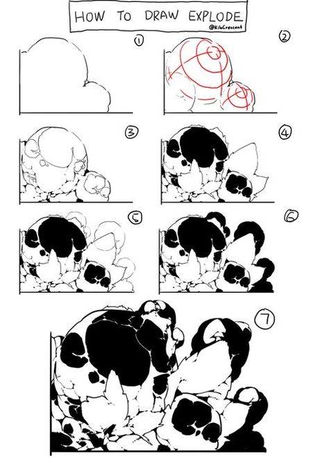 Twitter Explosion Drawing, Comic Tutorial, Manga Drawing Tutorials, Background Drawing, Animation Reference, Animation Design, Drawing Practice, Art Tutorials Drawing, Digital Art Tutorial