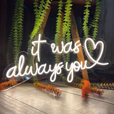 It Was Always You Neon Sign, Led Neon, Wall Hanging Lights, Engagement Events, Bedroom Decor Lights, Neon Wall Signs, Novelty Lighting, Wedding Neon Sign, Neon Light Signs