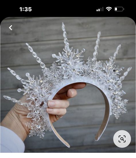 Snowflake Crown, Queen Headpiece, Goddess Headdress, Snow Queen Costume, Ice Queen Costume, Christmas Headdress, Frozen Headband, Winter Goddess, Headband Costume