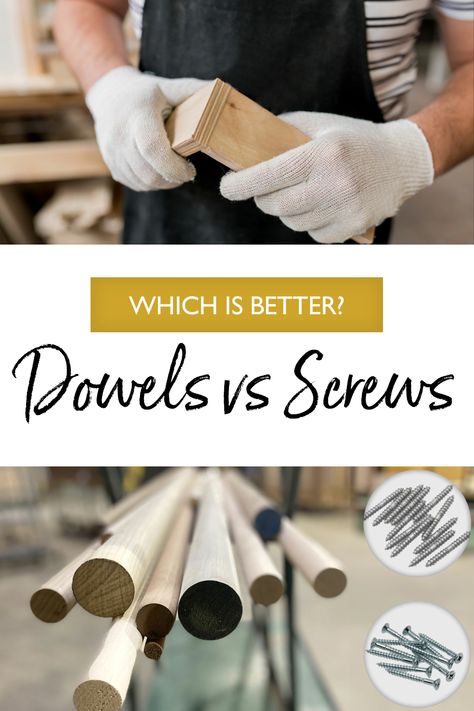 Dive into the ultimate woodworking debate – Dowels Vs. Screws! Uncover the reasons you might want to ditch the screws and use wooden dowels for joinery in your next woodworking project. Let's build with precision! #WoodworkingTips #JoineryMethods #DIYProjects Dowel Jig, Pocket Hole Jig, Pocket Hole Screws, Woodworking Joints, Pocket Hole, Woodworking Project, Wooden Pegs, Woodworking Projects Diy, Wood Glue