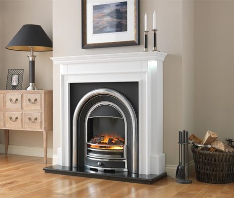 Flamerite Fires Aubade Electric Suite - Stanningley Firesides Marble Fire Surround, Limestone Fireplace Surround, Electric Fire Suites, Electric Fireplace Suites, Standing Fireplace, Modern Electric Fireplace, Slate Fireplace, Fireplace Suites, Limestone Fireplace