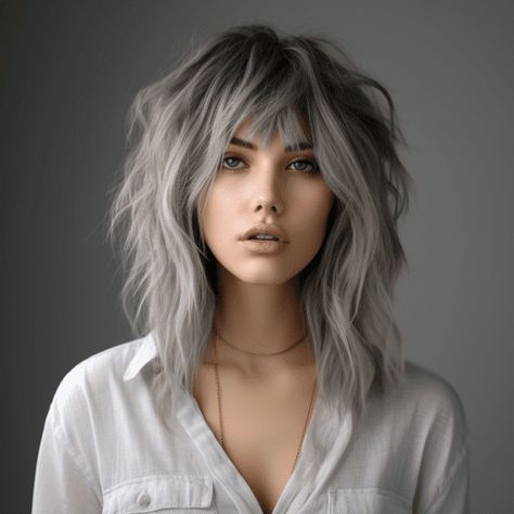 Hairstyle Color, Wolf Haircut, Summer Haircuts, Trendy Hairstyle, Edgy Short Hair, Shag Hairstyles, Wolf Cut, Mid Length Hair, Haircuts With Bangs