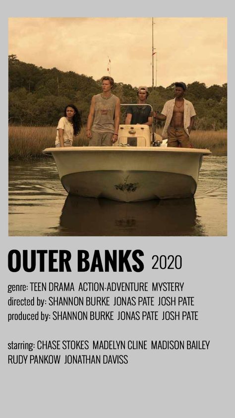 Outer Banks Tv Show, Chase Stokes, Mystery Genre, Adventure Fiction, Iconic Movie Posters, Film Posters Minimalist, Multi Picture, Movie Poster Wall, The Outer Banks