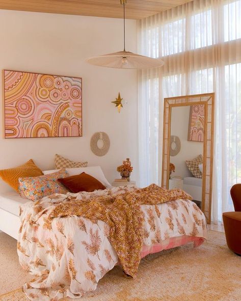 The Seven Sisters, Modern Boho Bedroom, Room Vibes, Seven Sisters, Bedroom Orange, Boho Room, Room Makeover Bedroom, Decoration Inspiration, Cozy Room