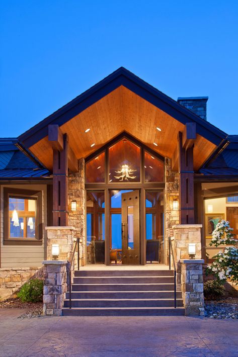 WISP RETREAT AT DEEP CREEK LAKE | Charles Cunniffe Architects Lodge Exterior, Rustic Entry, Mountain Home Exterior, Modern Lodge, Deep Creek Lake, Exterior House Remodel, Modern Lake House, Rustic Luxe, Cabin Exterior