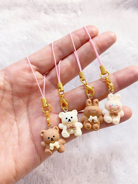 Excited to share the latest addition to my #etsy shop: Kawaii Small Teddy Bear And Bunny Charms, Phone Charm accessory, Cute Kuma Usagi Keychain, Teddy bear Keyring, Y2k Gift, Japan lover gift https://etsy.me/3BPdOWE #pink #beige #cellphonechain #y2kjewellery #cutephon Diy Clay Teddy Bear, Cute Bear Keychain, Small Teddy Bear, Small Bunny, Small Teddy Bears, Bear Keychain, Hand Lettering Tutorial, Lettering Tutorial, Cute Keychain