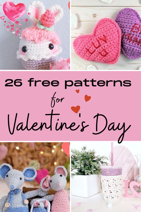 Valentine's Day Crochet, Crochet Valentine Patterns, Crochet Heart Pattern, Valentines Patterns, Valentines Crochet, Crochet Simple, Holiday Crochet, Quick Crochet, Crochet Heart