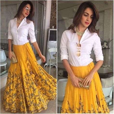 Haldi Dress, Haldi Outfits, Indian Skirt, Lehnga Dress, Long Skirt Outfits, Rock Outfit, Bride Shirt, Salwar Kamiz, Indian Gowns Dresses