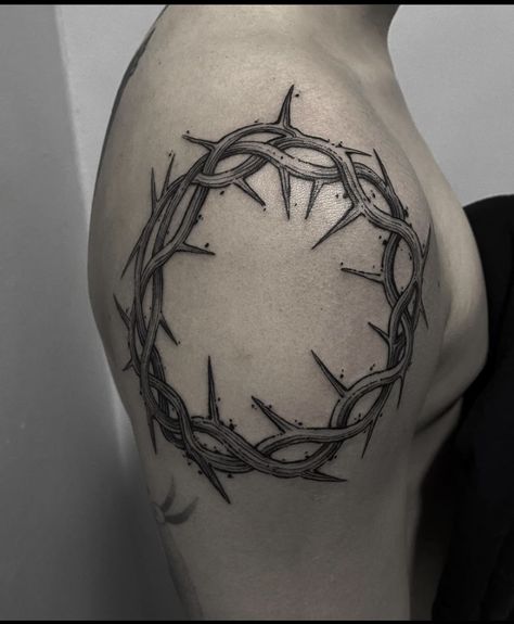 Thorn Shoulder Tattoo, Crown Of Thorns Tattoo, Thorns Tattoo, Thorn Tattoo, Faith Tattoo, 2024 Aesthetic, Vine Tattoos, Crown Tattoo, Arrow Tattoos