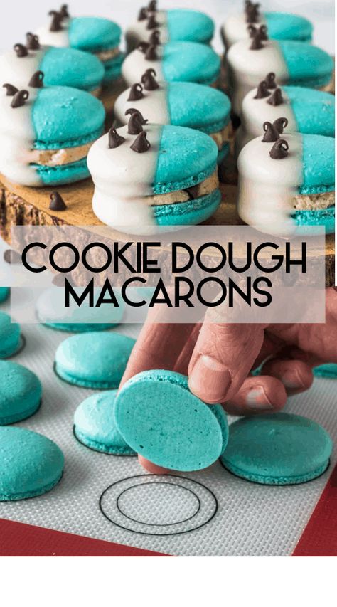 Cookie Dough Macarons, French Macaroon Recipes, Kue Macaroon, Macaroon Cookies, Macaron Flavors, Macaron Cookies, French Macaroons, Macaroon Recipes, Macaron Recipe