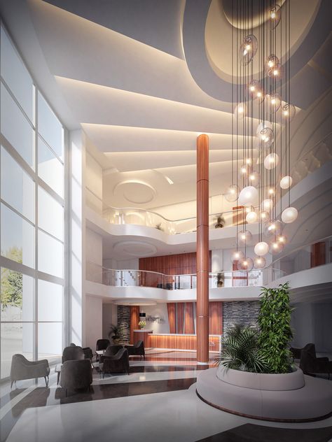 Hospital Entrance lobby design Lobby Ceiling Design, Entrance Lobby Design, Modern Lobby, Healthcare Interior Design, Hotel Lobby Design, Lobby Interior Design, Entrance Lobby, Hospital Interior, Lobby Interior