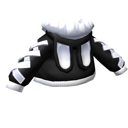 Bunny Jacket Black White [3.0] - Roblox Bunny Jacket, Cute Tshirt Designs, Black Hair Roblox, Create An Avatar, The Bunny, Roblox Codes, White Jacket, The Endless, Black Jacket