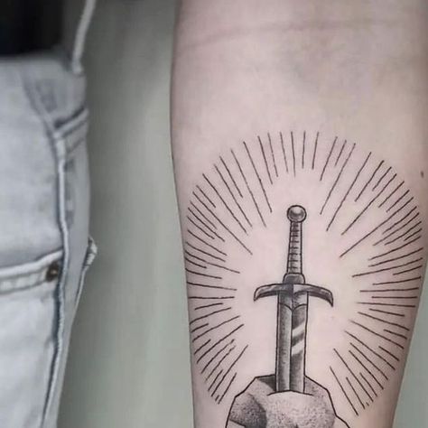 Hammersmith Tattoo London on Instagram: "Excalibur Sword Tattoo by @marcelina.tattoo ⚔️ To book your tattoo with Marcelina contact us: ✖️ @marcelina.tattoo ✖️ @hammersmith_tattoo_london ✖️ info@hammersmithtattoo.co.uk ✖️ 020 7602 1086 ✖️ www.hammersmithtattoo.co.uk #swordtattoo #excaliburtattoo #neotraditional #neotraditionaltattoo #neotraditionaltattoolondon #newschool #newschooltattoo #newschooltattoolondon #newwave #newwavetattoo #newwavetattoolondon #londontattoo #tattoolondon #hamm Excalibur Tattoo, Woodcut Tattoo, London Tattoo, New School Tattoo, Inspirational Tattoos, New Wave, Tattoo Inspo, Tattoo Ideas, London