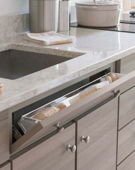 Kitchen Sink Organization, Kitchen Sink Design, Kabinet Dapur, Kitchen Cabinets Makeover, Country Kitchen Decor, Kitchen Room Design, Kitchen Furniture Design, Trendy Kitchen, Kitchen Cabinet Design