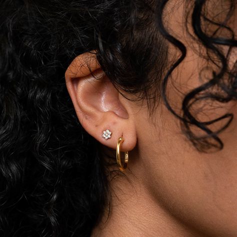 Midi Hoop $49 Mejuri Minimal Hoop Earrings, Double Piercing, Earring Hoops, Engraved Items, Jewelry Inspo, Gold Hoops, Gold Hoop, Things To Buy, Earrings For Women