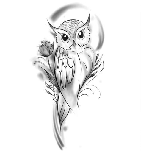 Tattoo Drawings Sketches, Owl Tattoo Drawings, Cute Owl Tattoo, Sketches Art, Owl Tattoo Design, Owls Drawing, Tattoo Art Drawings, Owl Tattoo, Birds Tattoo