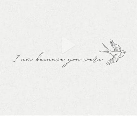 “Iam because you were” Dainty Remembrance Tattoos, Dainty Memorial Tattoos, Fine Line Memorial Tattoo, Tattoos For Grandpa Passing, Tattoo In Remembrance, Small Remembrance Tattoos, Remembrance Tattoos, In Remembrance, Memorial Tattoo