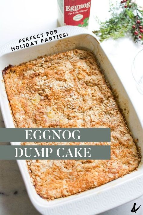 Eggnog Gooey Butter Cake, Eggnog Muffins, Power Muffins, Eggnog Bread, Dessert For Christmas, Eggnog Dessert, Eggnog Recipes, Easy Dump Cake Recipe, Eggnog Cake