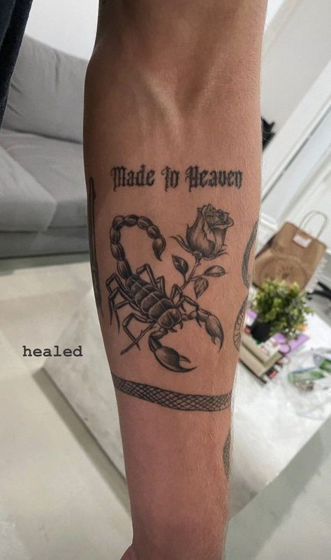 Eve Tattoo, Meaningful Tattoos For Men, Mom Tattoo Designs, Wrist Tattoos For Guys, Scorpion Tattoo, Cool Forearm Tattoos, Cool Tattoos For Guys, Vinnie Hacker, Cool Small Tattoos