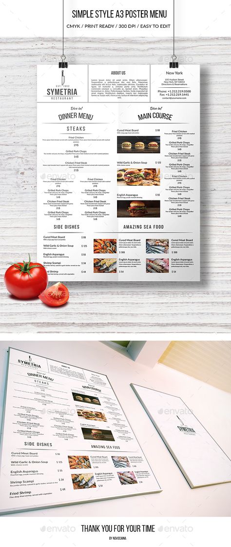 Simple Style A3 Poster Menu Template PSD. Download here: http://graphicriver.net/item/simple-style-a3-poster-menu/16528225?ref=ksioks Brunch Cafe Menu, Chalkboard Restaurant, Weekly Menu Template, Menu Poster, Graphic Design Portfolio Examples, Beer Menu, Printable Menu Template, Menu Food, Menu Flyer