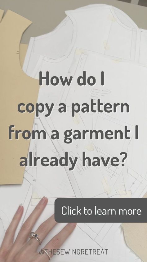 Pin on The Sewing Retreat Sewing Drafting Patterns, Drafting Pattern From Clothes, How To Make A Sewing Pattern From Clothes, Make Your Own Dress Pattern, Drafting Patterns Tutorials, How To Copy A Dress To Sew, How To Copy A Garment, Draft Pattern From Clothes, How To Make Pattern From Clothing