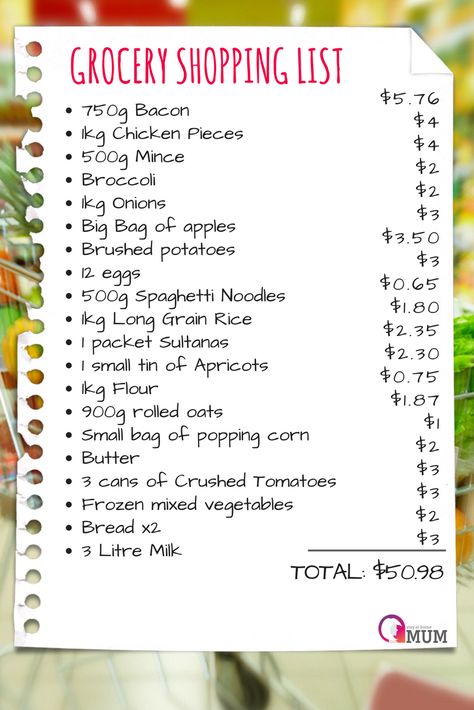 grocery shopping | Stay At Home Mum Frugal Grocery Shopping List, Christmas Food Shopping List, Real Simple Recipes, Frugal Food, Food Shopping List, Weight Gain Diet, Christmas Shopping List, Stay At Home Mum, 50 Dollars