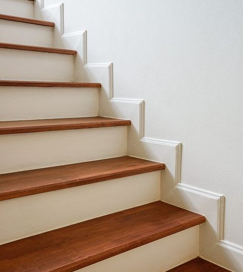 Stair Skirt Board, Wood Skirting, Stairs Skirting, Skirting Board Covers, Stairs Covering, Spiral Stairs Design, Mdf Skirting, Types Of Stairs, Baseboard Trim