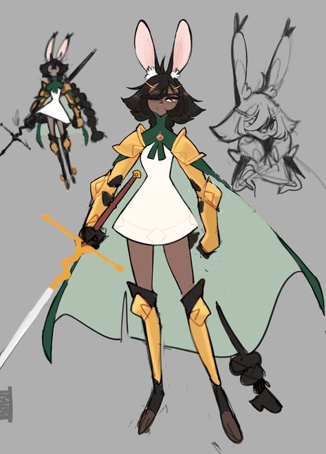 Fencer Character Design, Bunny Lady, Character Sketches, Design Art, Character Art, Character Design, Humanoid Sketch, On Twitter, Twitter