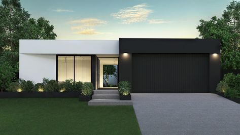 Modern 1 Story House Exterior, Modern House Design Single Storey, Single Storey Modern House, 1 Storey Residential House, Small Modern Exterior, Small Modern Home Exterior, One Storey House Modern, Modern Flat House, Flat House