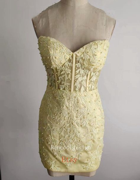 Yellow prom dress short