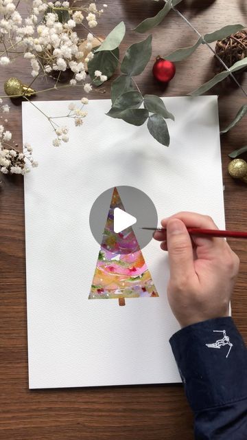 Watercolour Christmas Cards Ideas Watercolor Painting Designs, Angel Watercolor Paintings Easy, Easy Watercolor Ideas For Beginners Christmas, Christmas Watercolor Ideas For Kids, Christmas Tree Watercolor Tutorial, Watercolour Christmas Tree Cards, Christmas Gnome Watercolor, Easy Watercolor Christmas Cards Video Tutorials, Watercolor Ornaments Christmas