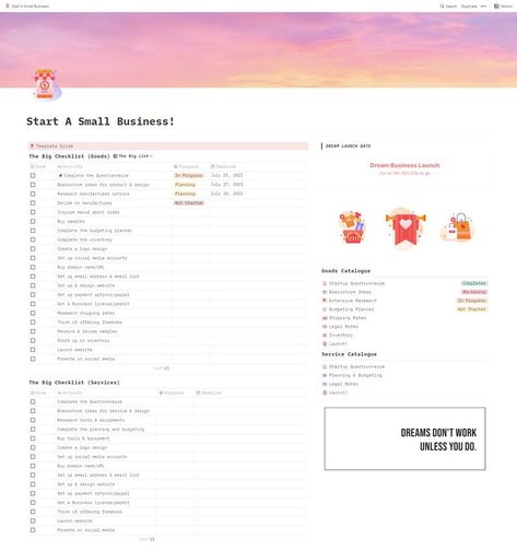 Notion Business Template Free, Notion Small Business Template, Small Business Notion Template Free, Pretty Notion, Notion Small Business, Business Launch Plan, Electronic Hacks, Wellness Era, Notion Setup