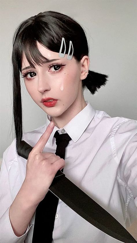 Chainsaw Man Anime Higashiyama Kobeni Cosplay Wig with Free Cap Kobeni Dance, Chainsaw Man Kobeni, Kobeni Cosplay, Kobeni Chainsaw Man, Female Cosplay Ideas, Arcade Photoshoot, Chainsaw Man Cosplay, Makima Cosplay, Women Reference