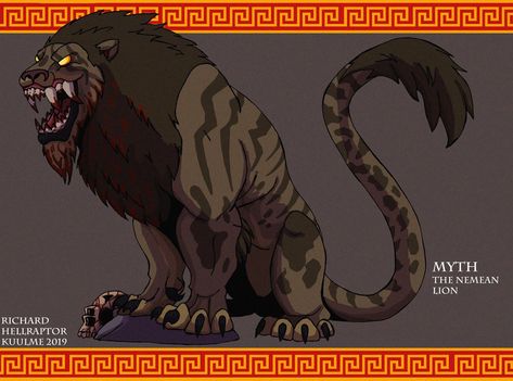 Primal Creatures, Hellraptor Studios, Mythical Lion, Greek Stories, Greek Monsters, Big Snake, Sabertooth Tiger, Snake Turtle, Nemean Lion