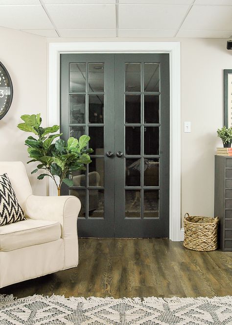 The Power of Paint: Dark Painted Interior Doors Painted French Doors, Arch Door, Painted Interior Doors, Door Interior, Timber Door, Favorite Paint Colors, French Doors Interior, Wood Doors Interior, Interior Barn Doors