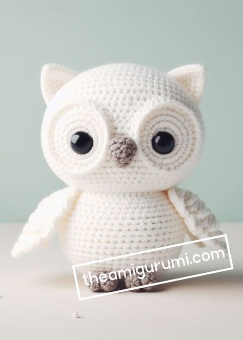 Small Crochet Owls Free Patterns, Crochet Snowy Owl Pattern Free, Owl Pattern Crochet, Crochet Hedwig Pattern Free, Easy Crochet Owl Pattern Free, Crocheted Owls Free Patterns, Small Easy Crochet Animals Free Patterns, Free Crochet Owl Patterns, Hedwig Crochet Pattern