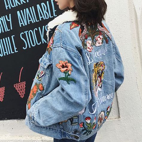 ☀pinterest: sageamaya☀ Jacket Patches Aesthetic, Patches Aesthetic, Aesthetic Patches, Jean Jacket Patches, Jacket Patches, Patches Embroidery, Diy Denim Jacket, Jean Jacket Outfits, Denim Jacket Patches