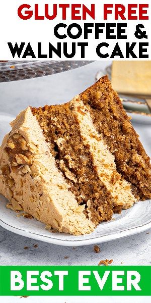 Gluten Free Coffee And Walnut Cake, Gluten Free Walnut Cake, Becky Excell Gluten Free, Becky Excell, Coffee Walnut Cake, Walnut Cake Recipe, Gluten Free Coffee Cake, Gluten Free Coffee, Coffee And Walnut Cake